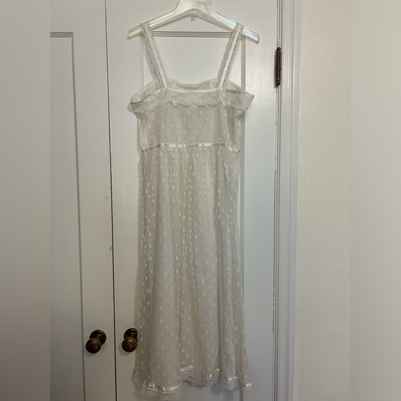 Vintage Gunne Sax 2 piece dress / lace slip and lace peignoir set - Picture 14 of 16